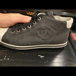 Chanel ankle height bowling sneakers
